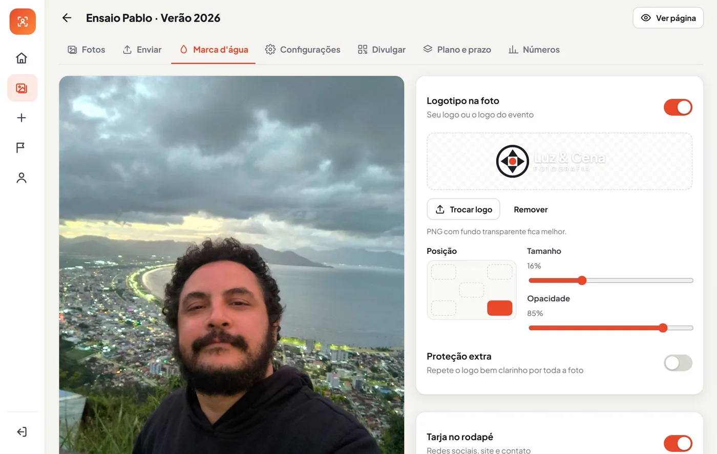 Configuração da marca d'água